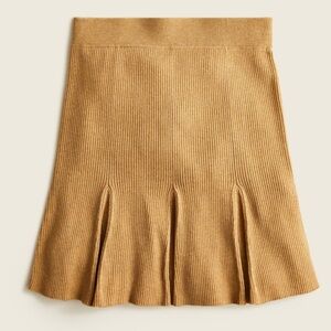 NWT J. Crew Tan A-Line Ribbed Skater Flared Sweater Skirt
